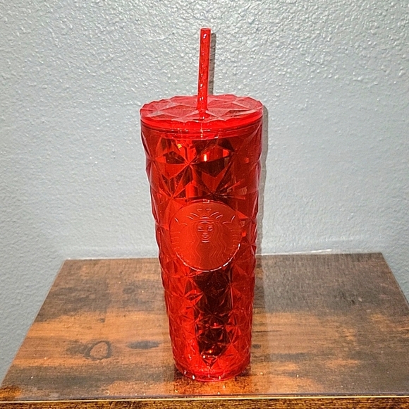 🆕️Starbucks 2023 Poinsettia Red Prism Cold Cup (24 oz) Venti 45 - Picture 2 of 5